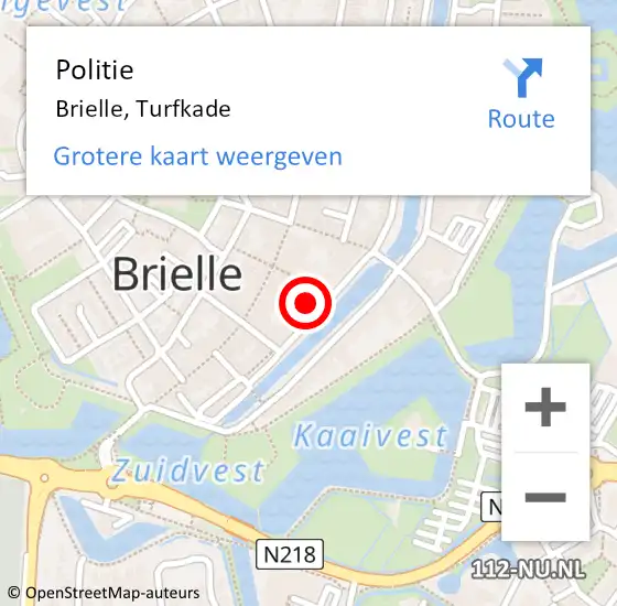 Locatie op kaart van de 112 melding: Politie Brielle, Turfkade op 30 mei 2021 14:49