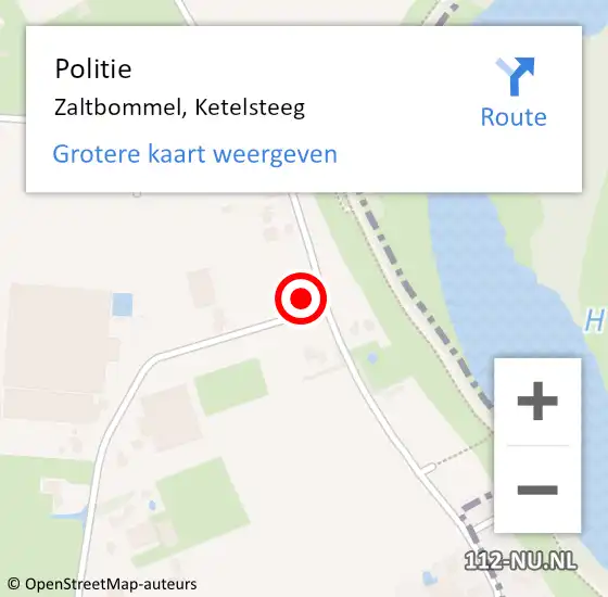 Locatie op kaart van de 112 melding: Politie Zaltbommel, Ketelsteeg op 30 mei 2021 15:07