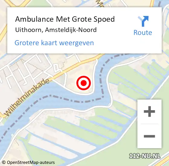 Locatie op kaart van de 112 melding: Ambulance Met Grote Spoed Naar Uithoorn, Amsteldijk-Noord op 30 mei 2021 15:31