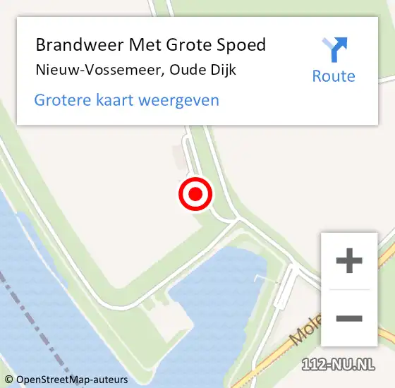 Locatie op kaart van de 112 melding: Brandweer Met Grote Spoed Naar Nieuw-Vossemeer, Oude Dijk op 30 mei 2021 15:34