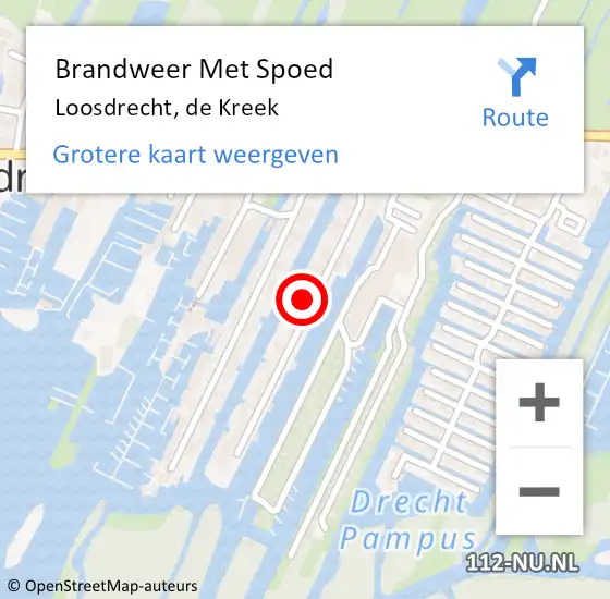 Locatie op kaart van de 112 melding: Brandweer Met Spoed Naar Loosdrecht, de Kreek op 30 mei 2021 16:21