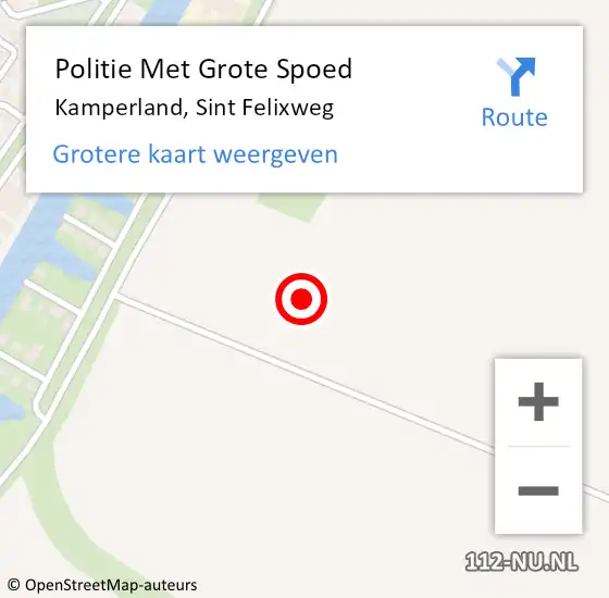 Locatie op kaart van de 112 melding: Politie Met Grote Spoed Naar Kamperland, Sint Felixweg op 30 mei 2021 16:22