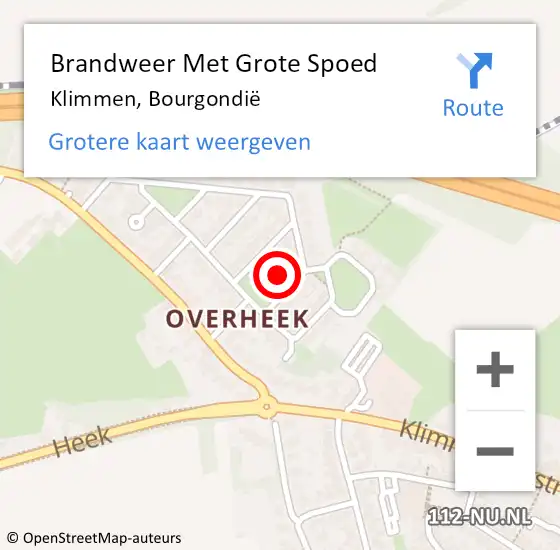 Locatie op kaart van de 112 melding: Brandweer Met Grote Spoed Naar Klimmen, Bourgondië op 30 mei 2021 16:32