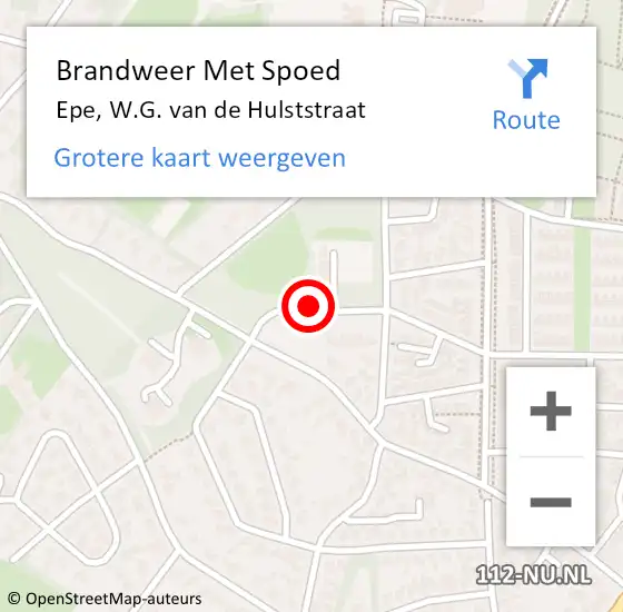 Locatie op kaart van de 112 melding: Brandweer Met Spoed Naar Epe, W.G. van de Hulststraat op 30 mei 2021 16:38