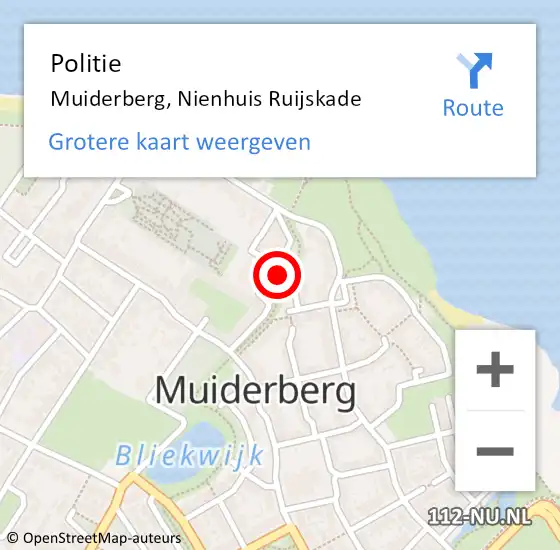 Locatie op kaart van de 112 melding: Politie Muiderberg, Nienhuis Ruijskade op 30 mei 2021 16:39