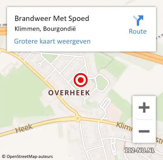 Locatie op kaart van de 112 melding: Brandweer Met Spoed Naar Klimmen, Bourgondië op 30 mei 2021 16:39