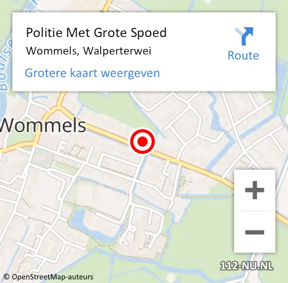 Locatie op kaart van de 112 melding: Politie Met Grote Spoed Naar Wommels, Walperterwei op 30 mei 2021 16:41