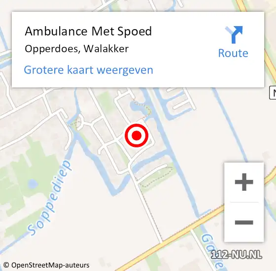 Locatie op kaart van de 112 melding: Ambulance Met Spoed Naar Opperdoes, Walakker op 30 mei 2021 17:22