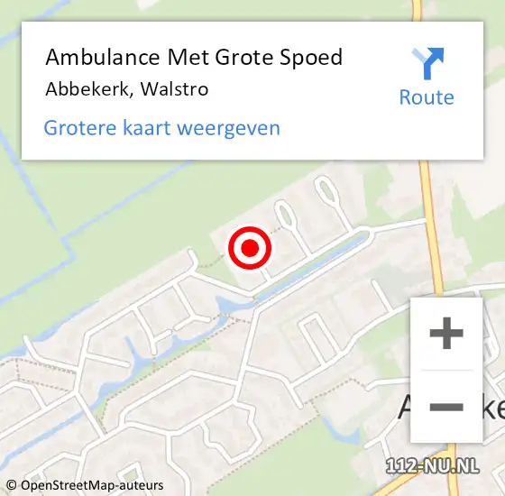 Locatie op kaart van de 112 melding: Ambulance Met Grote Spoed Naar Abbekerk, Walstro op 30 mei 2021 18:08