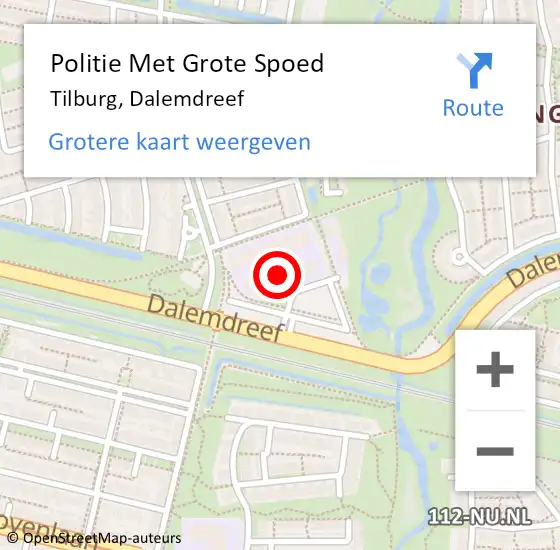 Locatie op kaart van de 112 melding: Politie Met Grote Spoed Naar Tilburg, Dalemdreef op 30 mei 2021 18:52