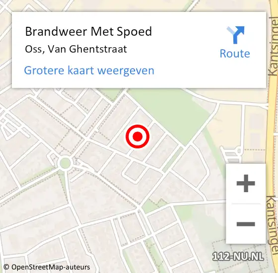 Locatie op kaart van de 112 melding: Brandweer Met Spoed Naar Oss, Van Ghentstraat op 30 mei 2021 19:02