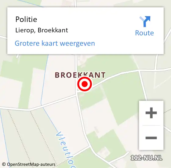 Locatie op kaart van de 112 melding: Politie Lierop, Broekkant op 30 mei 2021 19:39