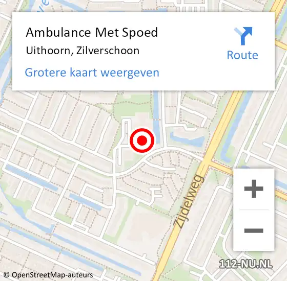 Locatie op kaart van de 112 melding: Ambulance Met Spoed Naar Uithoorn, Zilverschoon op 30 mei 2021 19:42