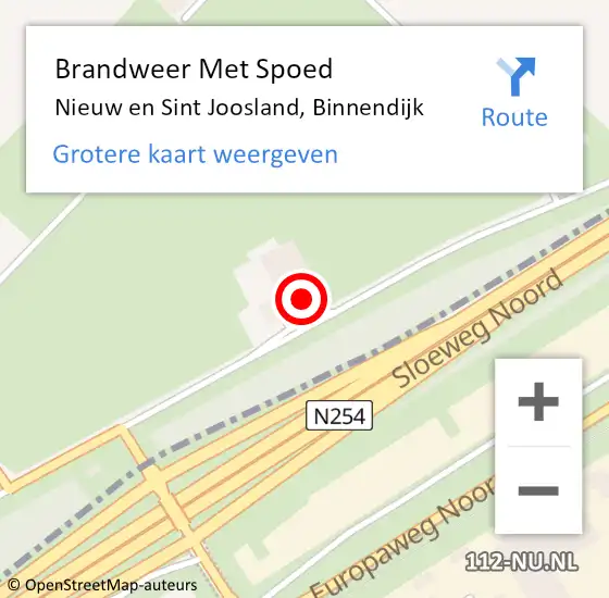 Locatie op kaart van de 112 melding: Brandweer Met Spoed Naar Nieuw en Sint Joosland, Binnendijk op 30 mei 2021 19:42