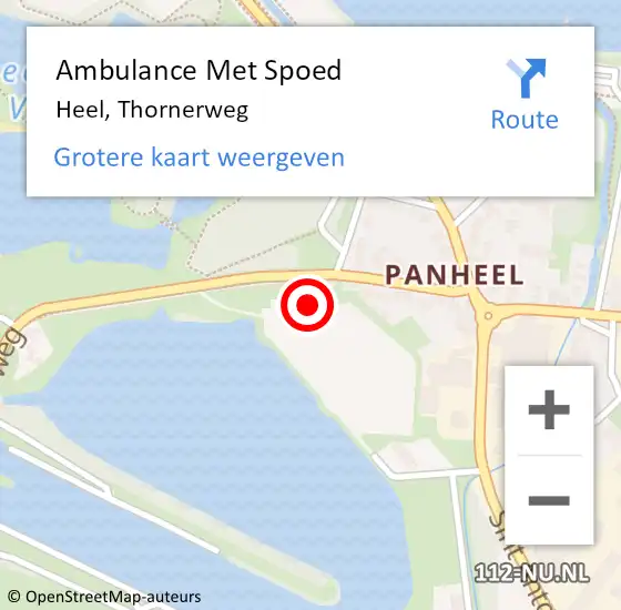 Locatie op kaart van de 112 melding: Ambulance Met Spoed Naar Heel, Thornerweg op 30 mei 2021 19:51