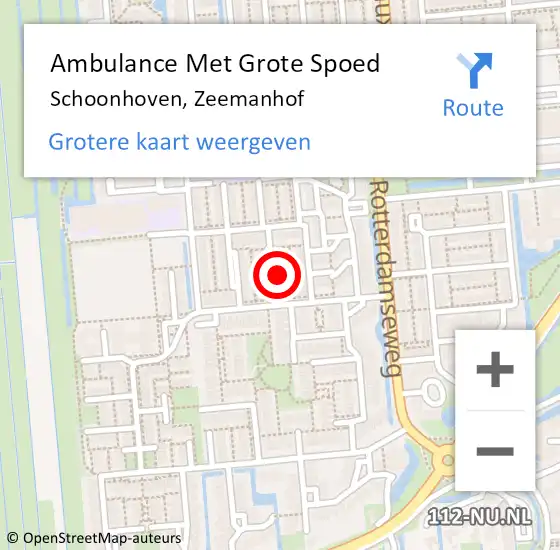 Locatie op kaart van de 112 melding: Ambulance Met Grote Spoed Naar Schoonhoven, Zeemanhof op 30 mei 2021 19:54