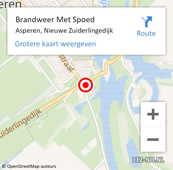 Locatie op kaart van de 112 melding: Brandweer Met Spoed Naar Asperen, Nieuwe Zuiderlingedijk op 30 mei 2021 19:56