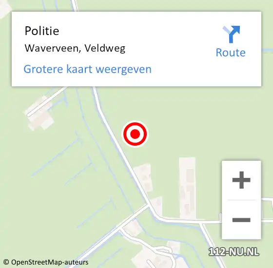 Locatie op kaart van de 112 melding: Politie Waverveen, Veldweg op 30 mei 2021 20:31