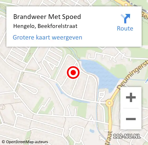 Locatie op kaart van de 112 melding: Brandweer Met Spoed Naar Hengelo, Beekforelstraat op 30 mei 2021 21:14