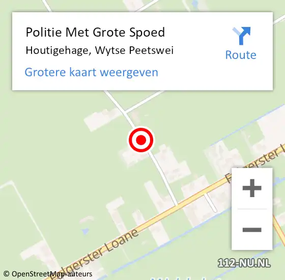 Locatie op kaart van de 112 melding: Politie Met Grote Spoed Naar Houtigehage, Wytse Peetswei op 30 mei 2021 21:35