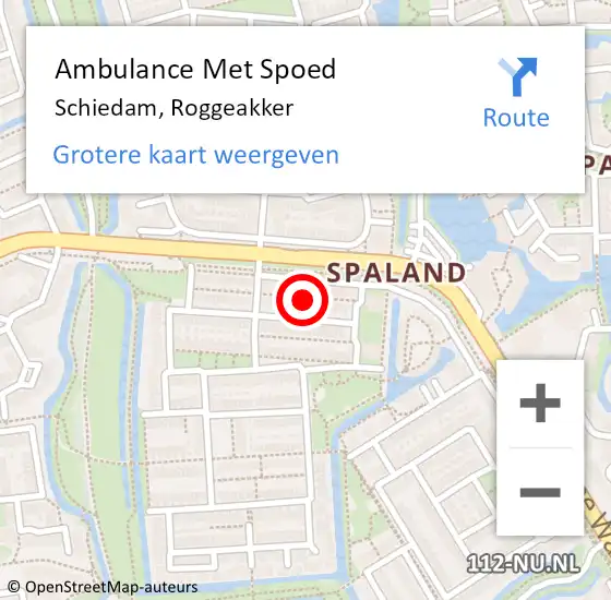 Locatie op kaart van de 112 melding: Ambulance Met Spoed Naar Schiedam, Roggeakker op 30 mei 2021 22:20