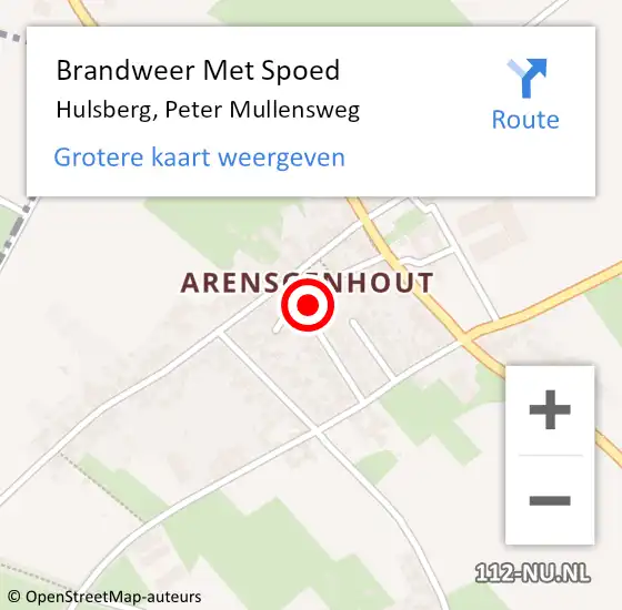 Locatie op kaart van de 112 melding: Brandweer Met Spoed Naar Hulsberg, Peter Mullensweg op 30 mei 2021 23:57