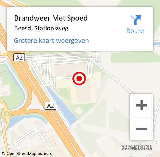 Locatie op kaart van de 112 melding: Brandweer Met Spoed Naar Beesd, Stationsweg op 31 mei 2021 02:04