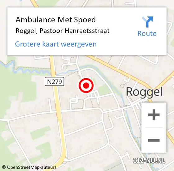 Locatie op kaart van de 112 melding: Ambulance Met Spoed Naar Roggel, Pastoor Hanraetsstraat op 11 juni 2014 20:52