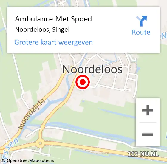 Locatie op kaart van de 112 melding: Ambulance Met Spoed Naar Noordeloos, Singel op 31 mei 2021 03:14