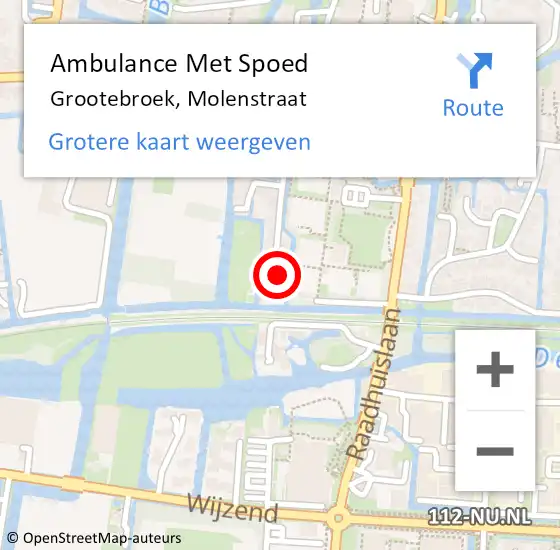 Locatie op kaart van de 112 melding: Ambulance Met Spoed Naar Grootebroek, Molenstraat op 31 mei 2021 03:43
