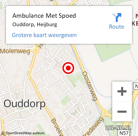 Locatie op kaart van de 112 melding: Ambulance Met Spoed Naar Ouddorp, Heijburg op 31 mei 2021 05:26