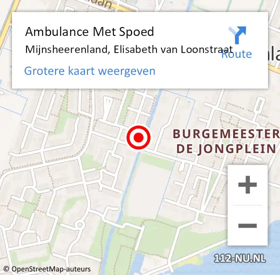 Locatie op kaart van de 112 melding: Ambulance Met Spoed Naar Mijnsheerenland, Elisabeth van Loonstraat op 31 mei 2021 07:22