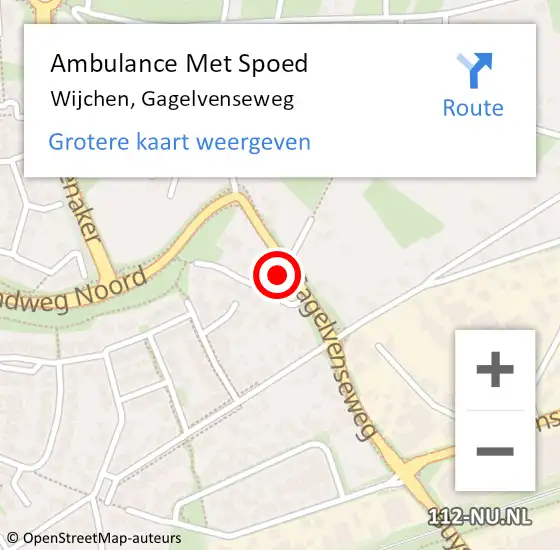 Locatie op kaart van de 112 melding: Ambulance Met Spoed Naar Wijchen, Gagelvenseweg op 31 mei 2021 08:01