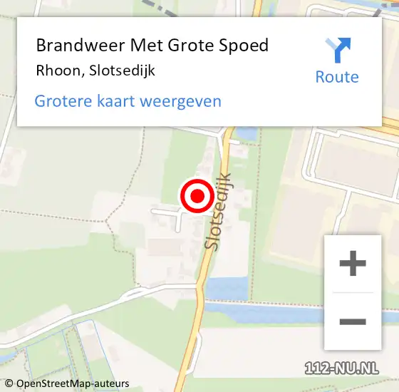 Locatie op kaart van de 112 melding: Brandweer Met Grote Spoed Naar Rhoon, Slotsedijk op 31 mei 2021 08:36