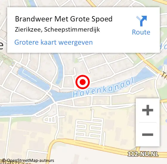 Locatie op kaart van de 112 melding: Brandweer Met Grote Spoed Naar Zierikzee, Scheepstimmerdijk op 31 mei 2021 09:45