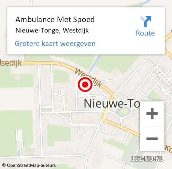 Locatie op kaart van de 112 melding: Ambulance Met Spoed Naar Nieuwe-Tonge, Westdijk op 11 juni 2014 21:22