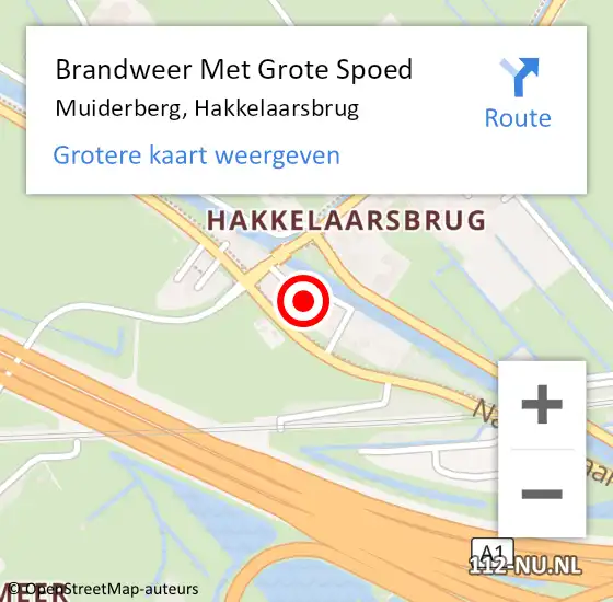 Locatie op kaart van de 112 melding: Brandweer Met Grote Spoed Naar Muiderberg, Hakkelaarsbrug op 31 mei 2021 10:37