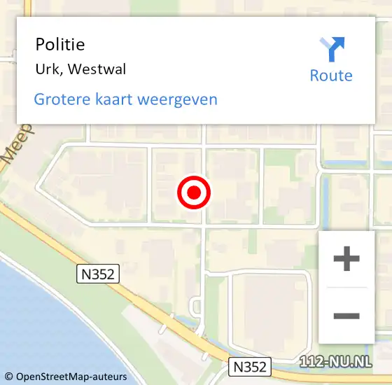 Locatie op kaart van de 112 melding: Politie Urk, Westwal op 31 mei 2021 11:36