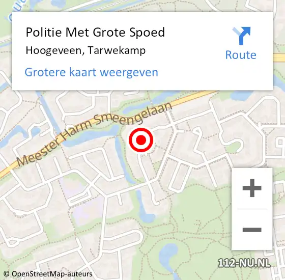 Locatie op kaart van de 112 melding: Politie Met Grote Spoed Naar Hoogeveen, Tarwekamp op 31 mei 2021 12:50