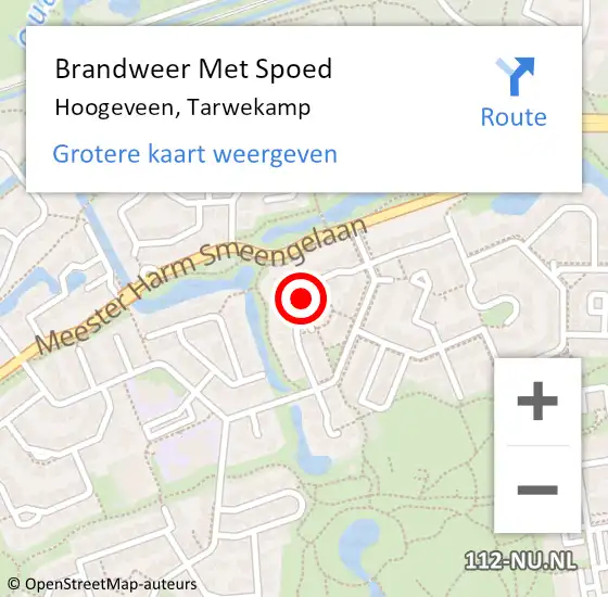 Locatie op kaart van de 112 melding: Brandweer Met Spoed Naar Hoogeveen, Tarwekamp op 31 mei 2021 12:53