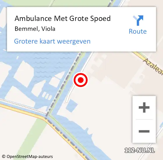 Locatie op kaart van de 112 melding: Ambulance Met Grote Spoed Naar Bemmel, Viola op 31 mei 2021 12:57