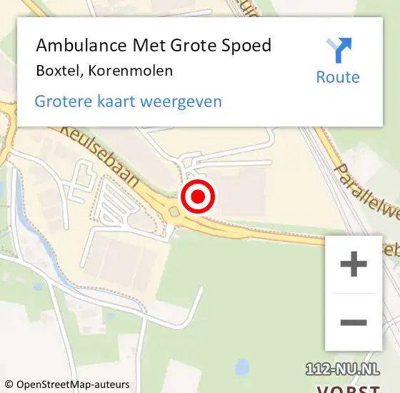 Locatie op kaart van de 112 melding: Ambulance Met Grote Spoed Naar Boxtel, Korenmolen op 31 mei 2021 13:29