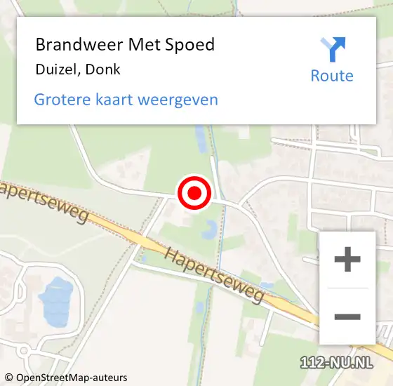 Locatie op kaart van de 112 melding: Brandweer Met Spoed Naar Duizel, Donk op 31 mei 2021 13:54