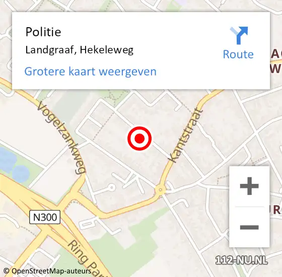 Locatie op kaart van de 112 melding: Politie Landgraaf, Hekeleweg op 31 mei 2021 14:01