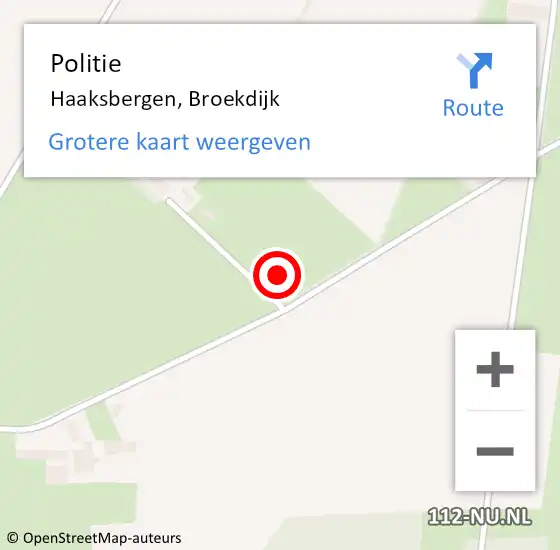 Locatie op kaart van de 112 melding: Politie Haaksbergen, Broekdijk op 31 mei 2021 14:15