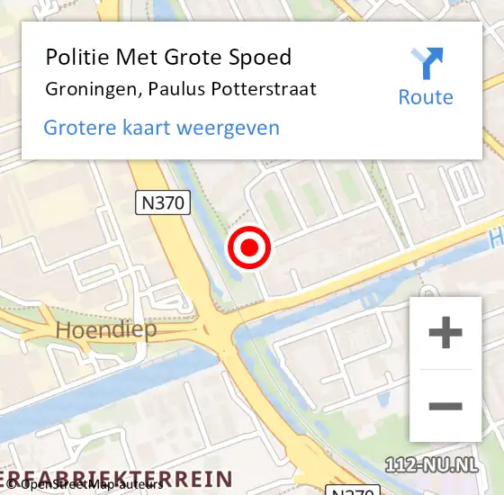 Locatie op kaart van de 112 melding: Politie Met Grote Spoed Naar Groningen, Paulus Potterstraat op 31 mei 2021 14:42