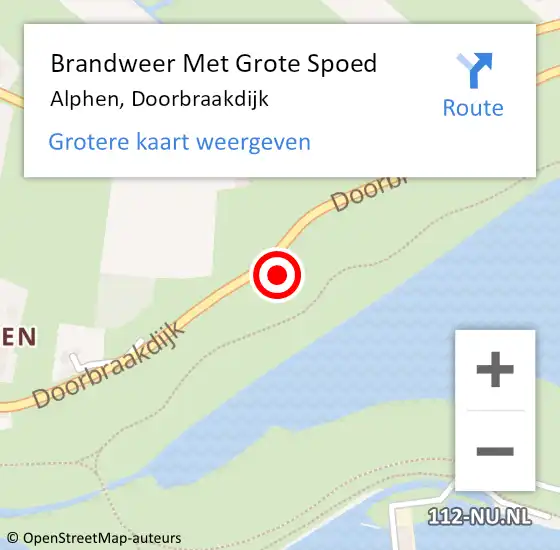 Locatie op kaart van de 112 melding: Brandweer Met Grote Spoed Naar Alphen, Doorbraakdijk op 31 mei 2021 14:50