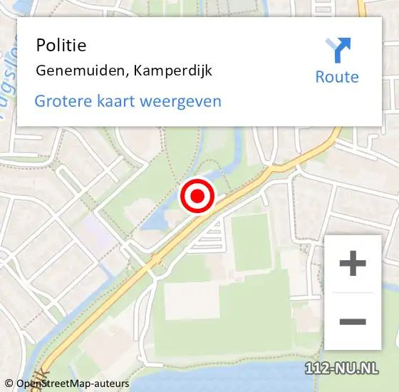 Locatie op kaart van de 112 melding: Politie Genemuiden, Kamperdijk op 31 mei 2021 14:57