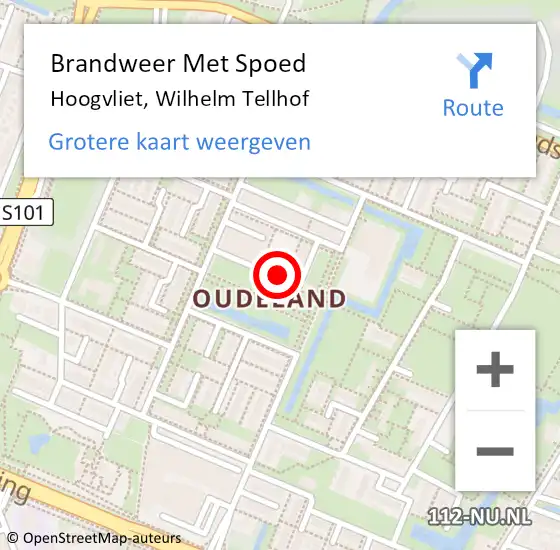 Locatie op kaart van de 112 melding: Brandweer Met Spoed Naar Hoogvliet, Wilhelm Tellhof op 31 mei 2021 15:09