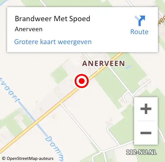 Locatie op kaart van de 112 melding: Brandweer Met Spoed Naar Anerveen op 11 juni 2014 22:09